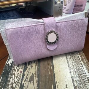 *Bvlgari* Pretty Lavender Lilac Leather Wallet $680 RV PRELOVED VGUC
